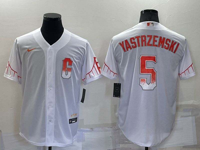 Men San Francisco Giants #5 Yastrzemski City Edition White Game Nike 2022 MLB Jersey